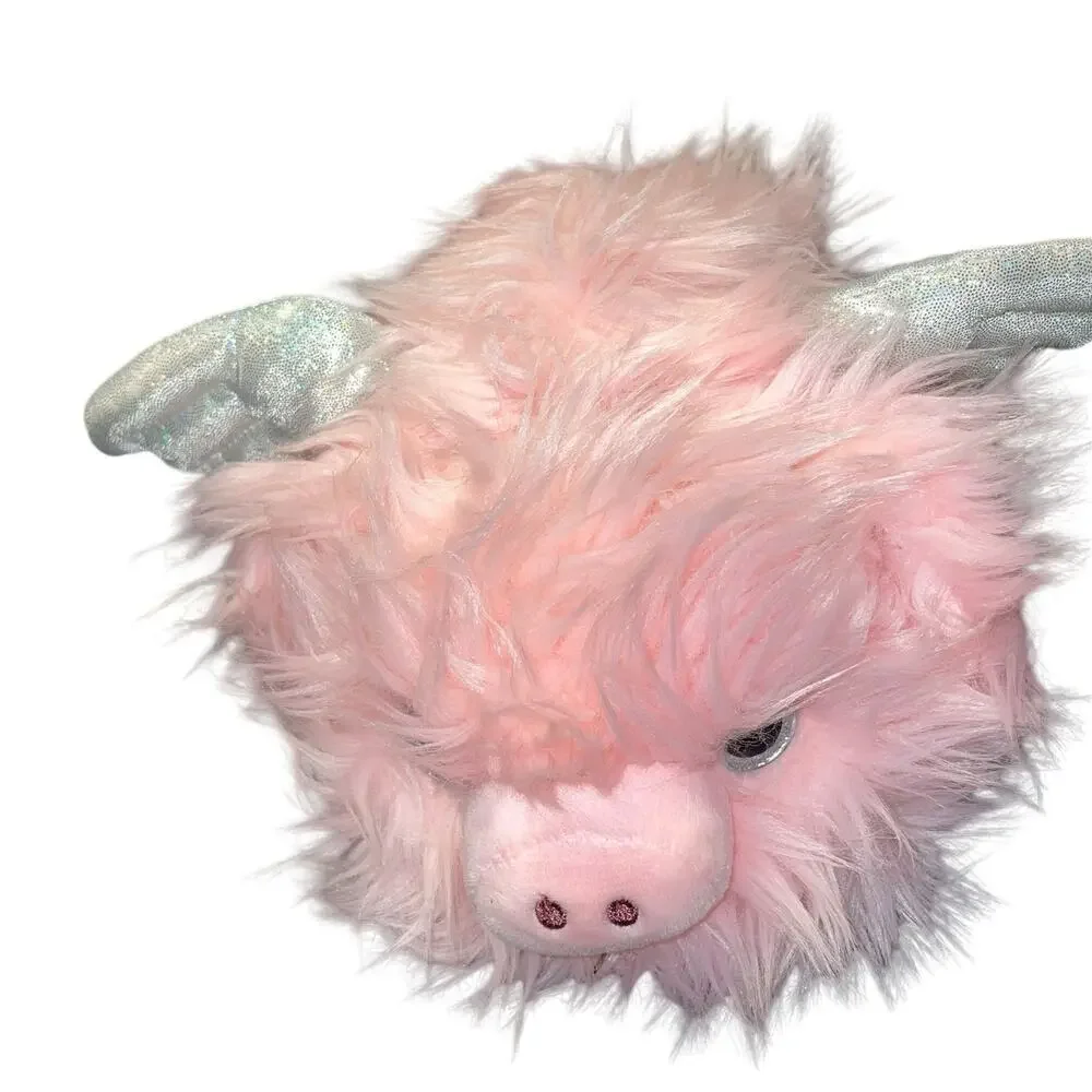 Justice Kellytoy Flying Pig Plush Silver Wings Stuffed Animal Pink Nursery Gift
